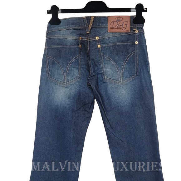 D&G by DOLCE & GABBANA JEANS GIRLY STRAIGHT LEG COTTON sz 26 US 2 - Picture 4 of 11